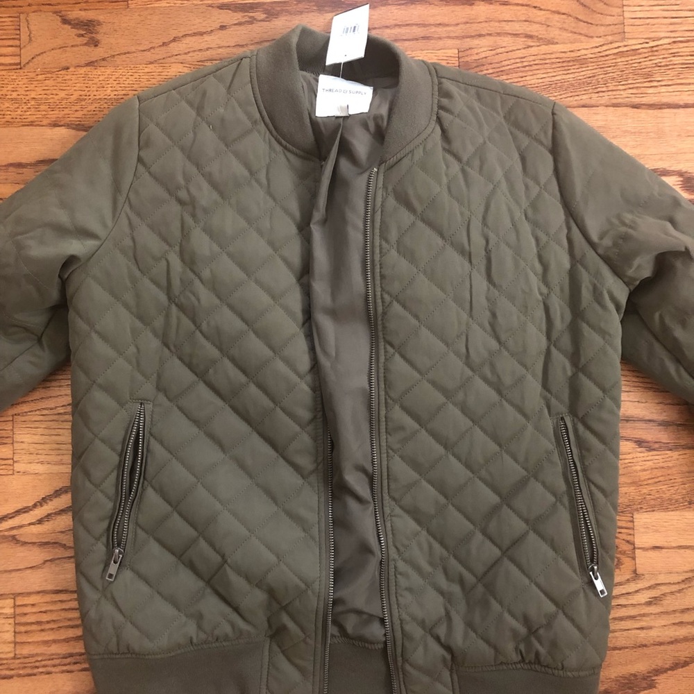 Thread & supply quilted bomber jacket